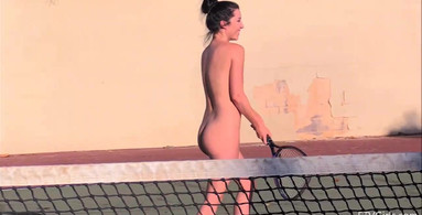 FTV Girls Carrie playing tennis in the nude and showing off for you