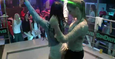 Sexy women party it up by fucking each other hardcore