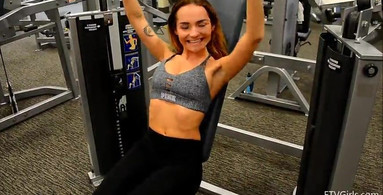 Athletic girl working out and trying to stay fit