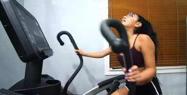 Fit Asian is working out before point of view screwing