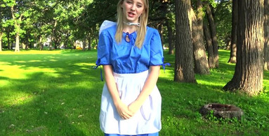 Amish babe is trying to see what a real cock feels like
