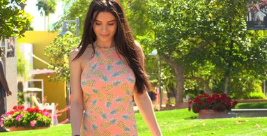 Lana Rhoades is spending a day out in her summer dress