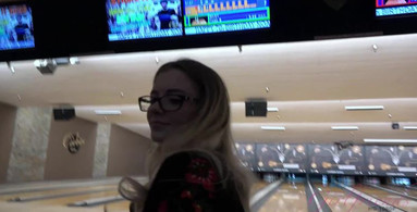 Bowling with a blonde babe and accepting a challenge