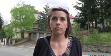 Public agent finds a cute looking coed and offers her lots of money