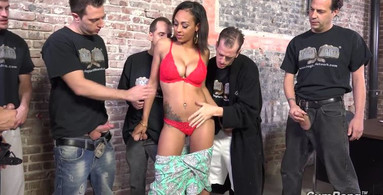 Cherry Hilson shows off her fit ebony body before the gangbang