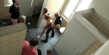 BANG.com - Natalie Hot inspires as orgy in public restroom