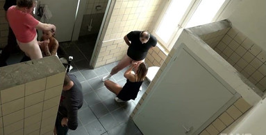 BANG.com - Natalie Hot inspires as orgy in public restroom