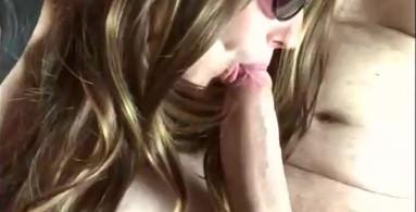 Cum in her hair and she carries on sucking the huge dick. Big cock blowjob from many angles