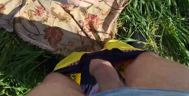 She removed my condom! Outdoor BJ & Sex with busty blonde ends as creampie!