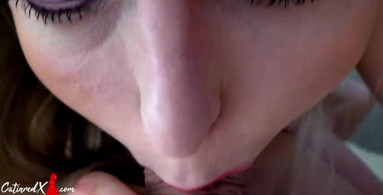 Horny Mom Sucking Cock and Oral Creampie Closeup