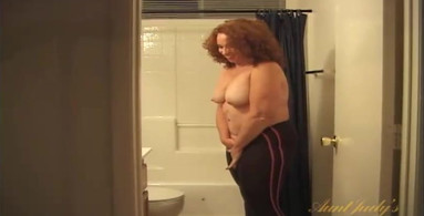 Aunt Judy's - Whitney Uses a Dildo in the Bathroom