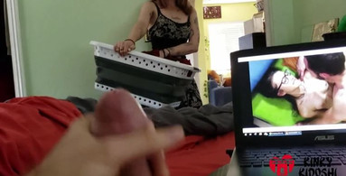 Roommate Doing Laundry Walks In, Watches Me Jerk and Cum
