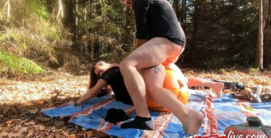 This pUmPkiN sLUt gets creampied then fisted! Doggystyle outdoor!