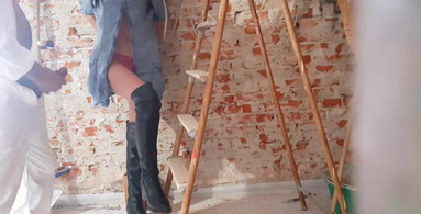 In the building site I pay the worker with anal ... and he cums my ass