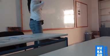 Real milf teacher masturbate at class