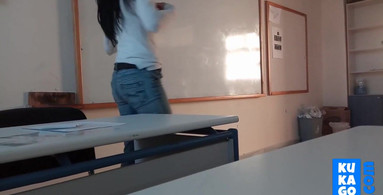 Real milf teacher masturbate at class