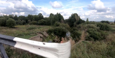 Blonde Babe Strips on the Bridge